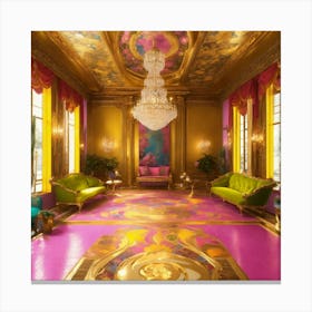 Futuristic Beautiful French Mansion Interior Sitti (5) Canvas Print
