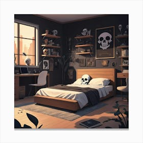 Graphic Design Room Skull Art 0 Canvas Print