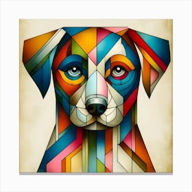 Colorful geometric dog portrait. Bold, modern, and eye-catching digital art. Canvas Print