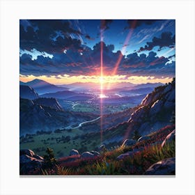 Sunset In The Mountains 10 Canvas Print