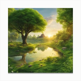 Chinese Landscape Painting Canvas Print