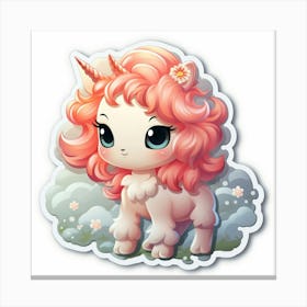 Unicorn Sticker 45 Canvas Print