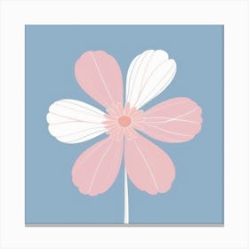 A White And Pink Flower In Minimalist Style Square Composition 241 Canvas Print