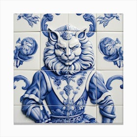 Thundercats Inspired Delft Tile Illustration 3 Canvas Print