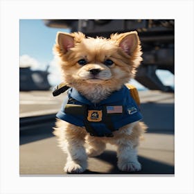 Dog In Uniform Canvas Print