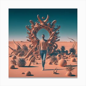 Man In The Desert 153 Canvas Print