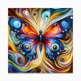 Colourful Ornate Butterfly Abstract V Canvas Print