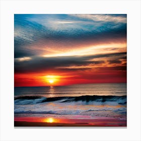 Sunset On The Beach 641 Canvas Print