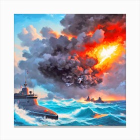 Russian Submarine Battle Canvas Print