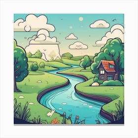 Cartoon Landscape 7 Canvas Print