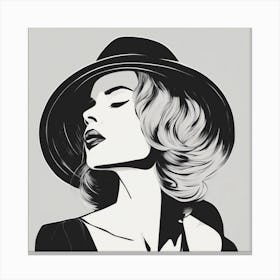 Girl In A Hat 3 Canvas Print