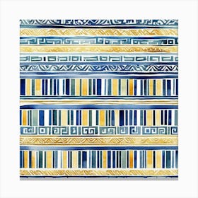 Blue And Yellow Stripes Canvas Print