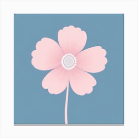 A White And Pink Flower In Minimalist Style Square Composition 715 Canvas Print