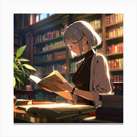 The Elderly Lady Librarian 009 Canvas Print