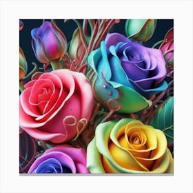 Magical Organic Roses 2 Canvas Print