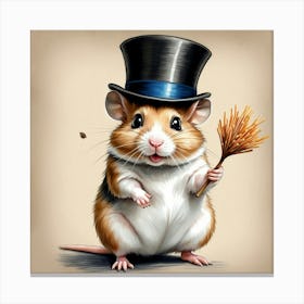Hamster In Top Hat 6 Canvas Print