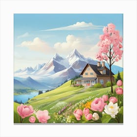 House In The Mountains Canvas Print