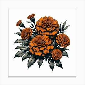 Orange marigold flower 3 Canvas Print