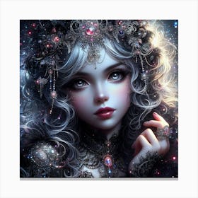 Girl With Stars In Her Hair Canvas Print