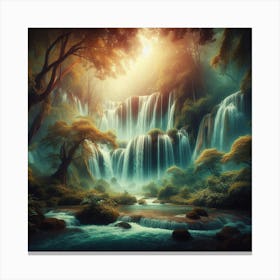 Waterfall - Waterfall Stock Videos & Royalty-Free Footage 10 Canvas Print