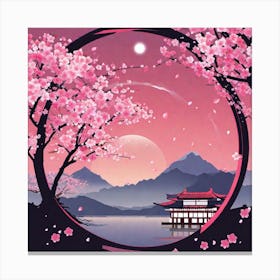 Asian Cherry Blossoms Canvas Print