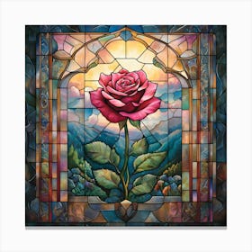 Flowers Stained Glass Sublimation Canvas Print