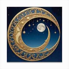 Moon And Stars 11 Canvas Print