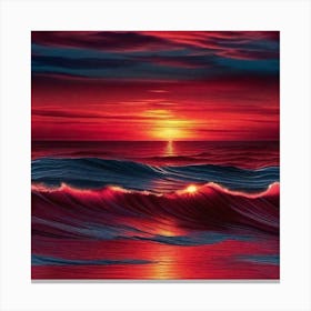 Sunset Over The Ocean 38 Canvas Print