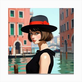 Italian girl in Venice Canvas Print