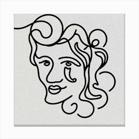 Face Of A Woman one line Canvas Print
