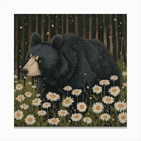 Black Bear Fairycore Painting 1 Canvas Print