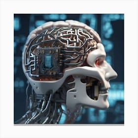 Cyborg Head 55 Canvas Print