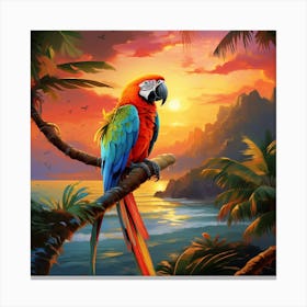 Parrot At Sunset 3 Canvas Print