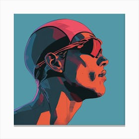 Swimmer'S Head Canvas Print