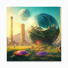 Spaceships In The Sky Canvas Print