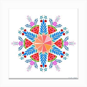 Watermelon Mandala Canvas Print