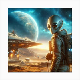 Alien In Space Canvas Print