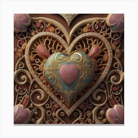 Ornate Vintage Hearts Lace Victorian 2 Canvas Print