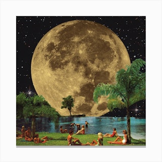Moon Summer Square Canvas Print