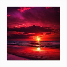 Sunset On The Beach 1079 Canvas Print