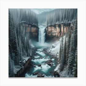 Waterfall Snow 2 Canvas Print