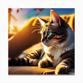 Cat With Blue Eyes Canvas Print