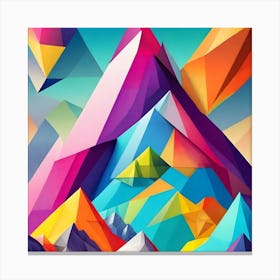 Colourful Abstract Close Up Of A Mountain With A Sky Background Canvas Print