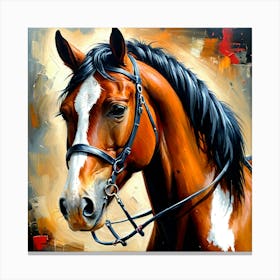 Caballo Pintado Al Oleo Efecto Pintura Canvas Print