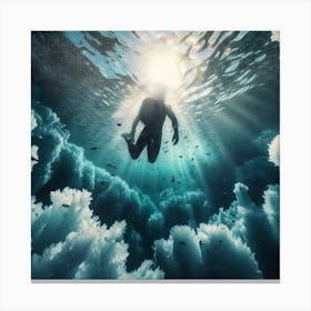 Scuba Diver Underwater Canvas Print