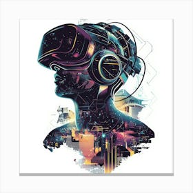 Vr Headset.Generated AI. Wall Art Print 9 Canvas Print