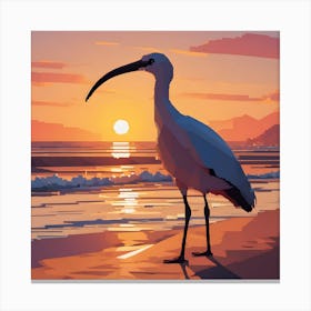 Low poly ibis ponders life Canvas Print