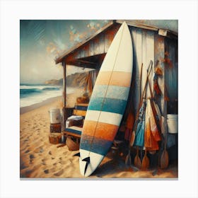 Surfboard On The Beach 8 Canvas Print