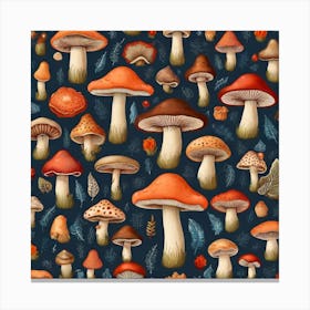 Mushrooms pattern Canvas Print