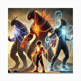 Ronans Children Kaiju Bonding Canvas Print